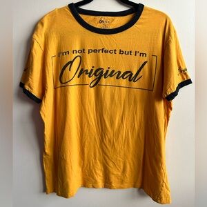 OnFire Women’s Golden Yellow and Black Ringer Tee XL